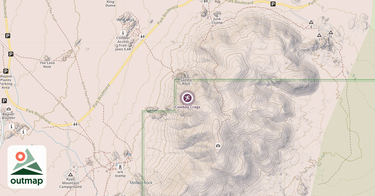 Map of Cowboy Crags