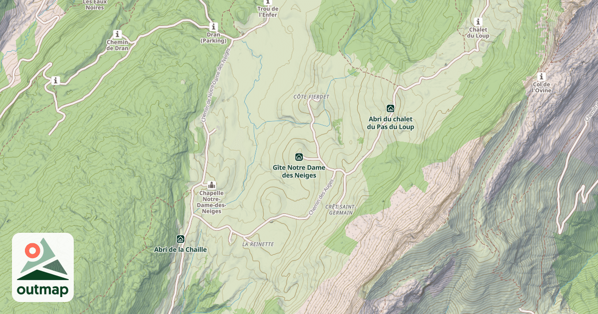 Map of Gîte Notre Dame des Neiges