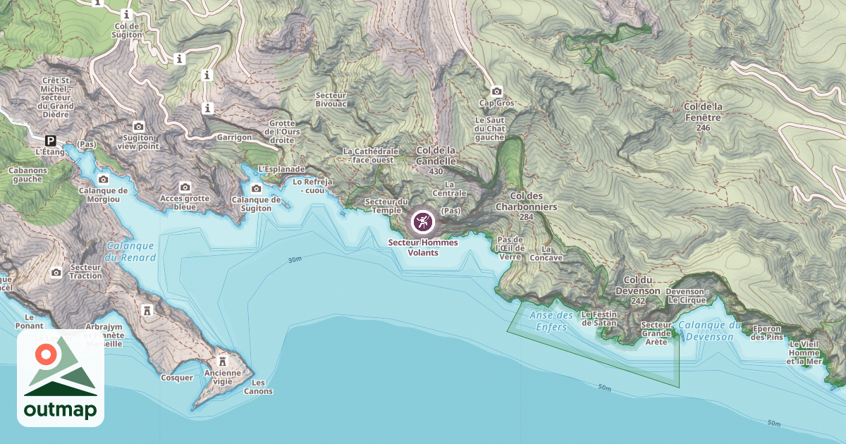 Map of Secteur Hommes Volants