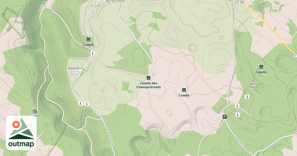 Map of Caselle des Champs-Grands