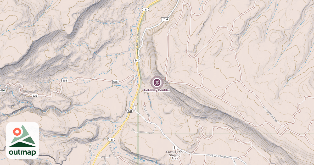 Map of Getaway Boulder