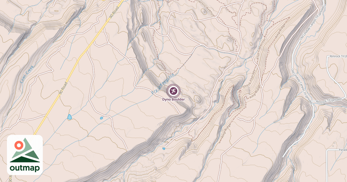 Map of Dyno Boulder