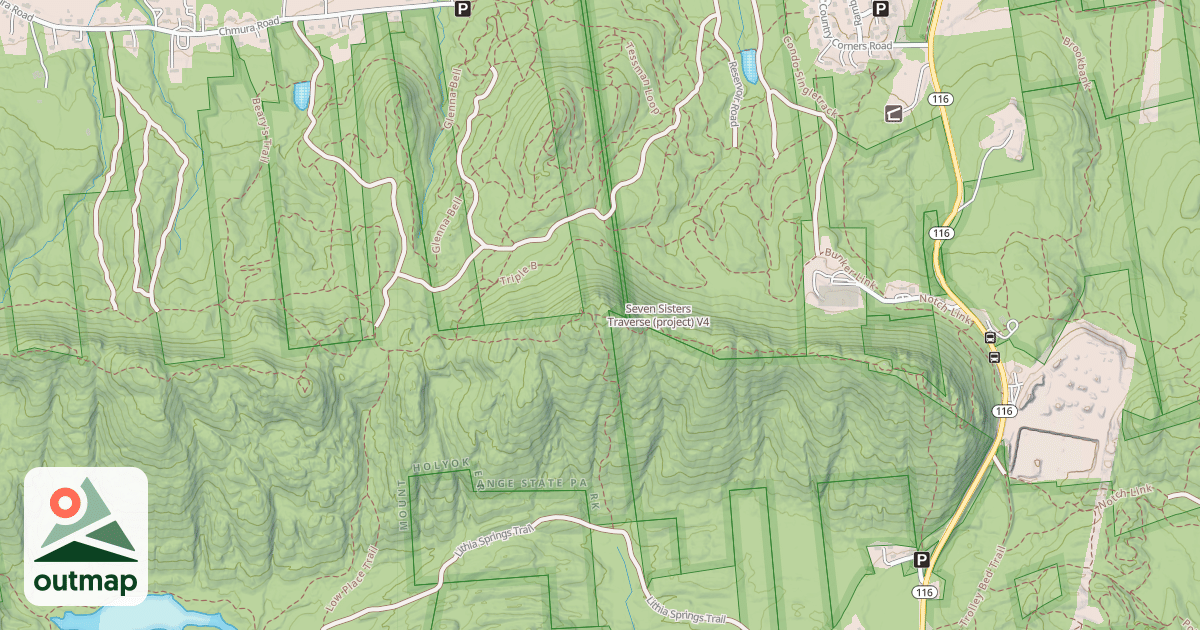 Map of Seven Sisters Traverse (project)