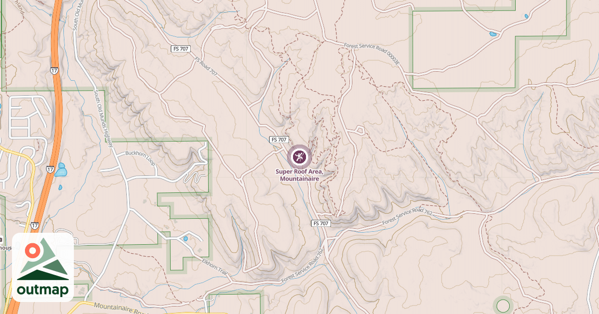 Map of Super Roof Area, Mountainaire