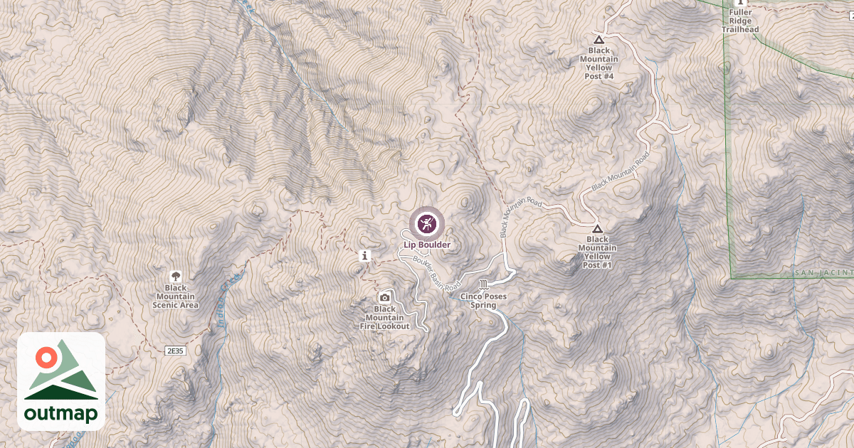 Map of Lip Boulder