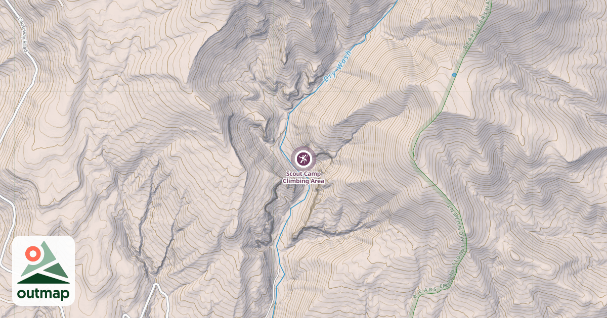 Map of Scout Camp Climbing Area