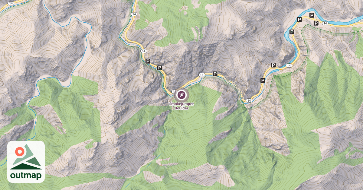 Map of Smokejumper Boulder