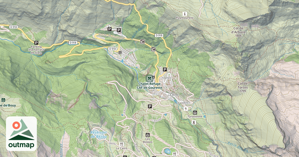 Map of Chalet-Refuge CAF de Gourette