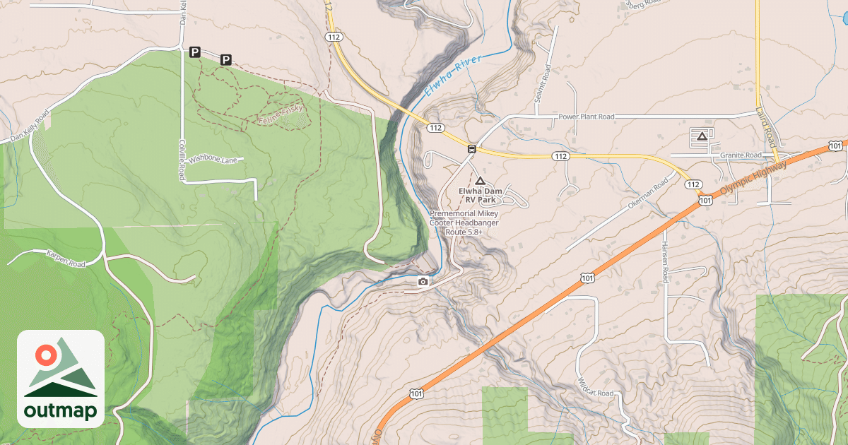 Map of Prememorial Mikey Cooter Headbanger Route
