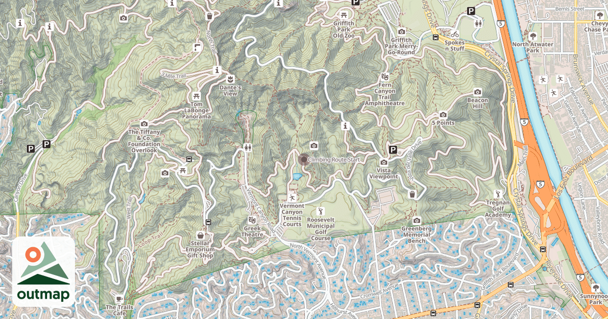 Map of Climbing Route Start