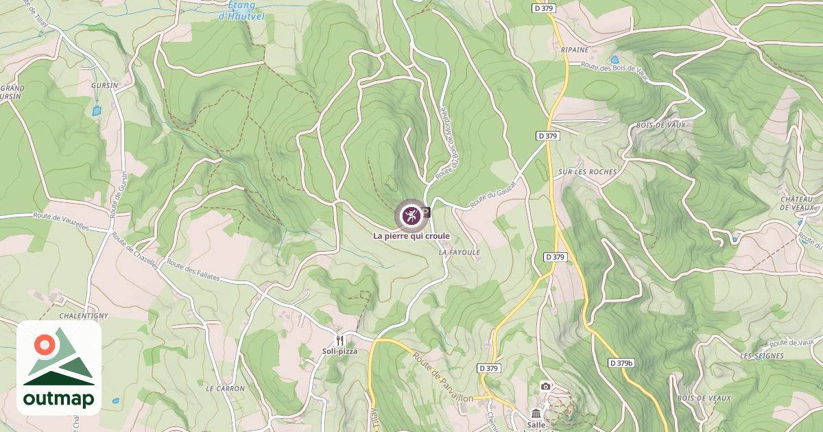 Map of La pierre qui croule