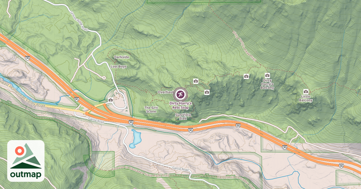 Map of Dirty Harry's Rest Stop