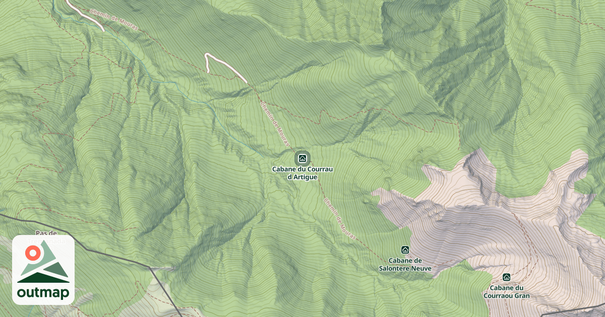 Map of Cabane du Courrau d Artigue