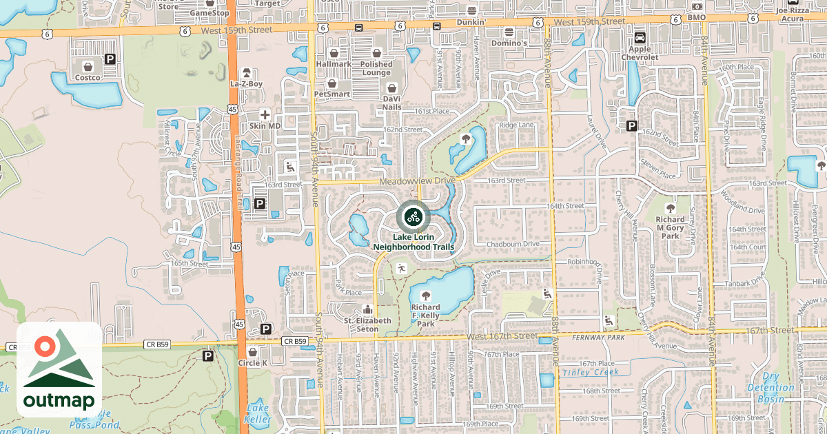 Map of Lake Lorin Neighborhood Trails