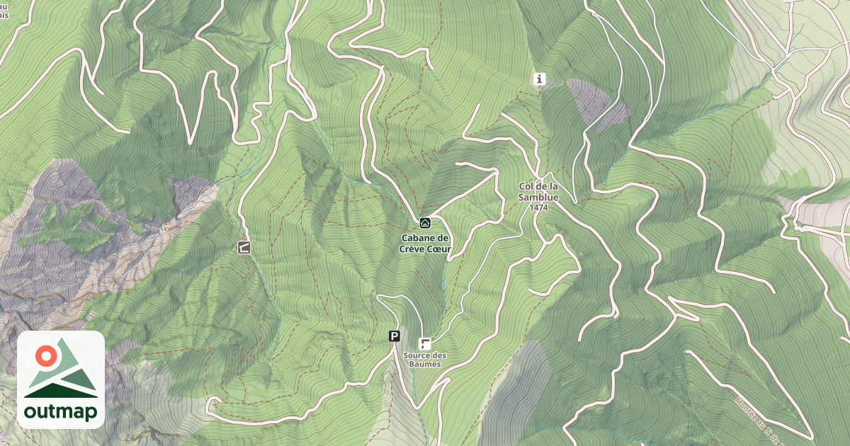 Map of Cabane de Crève Cœur
