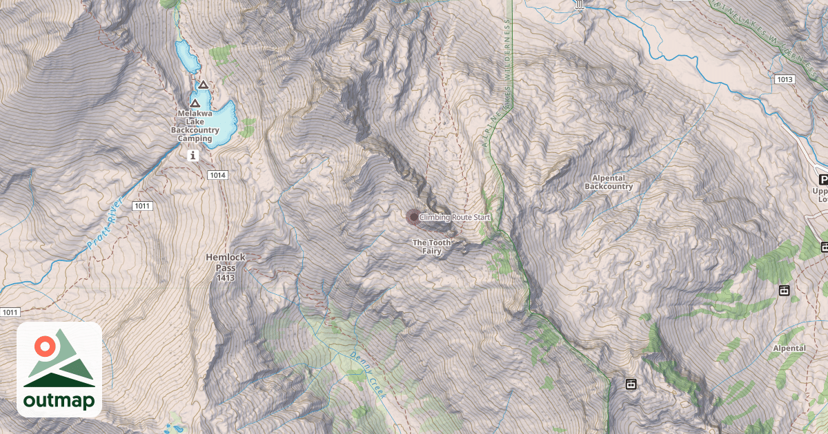 Map of Climbing Route Start
