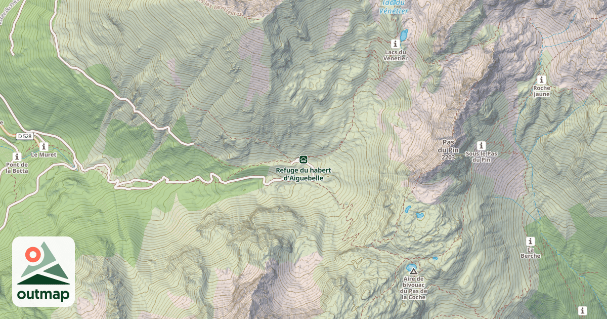 Map of Refuge du habert d'Aiguebelle