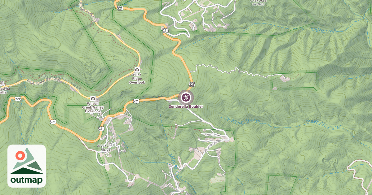 Map of Senderella Boulder