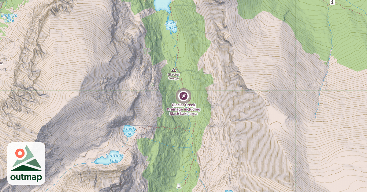 Map of Glacier Creek Drainage including Black Lake area