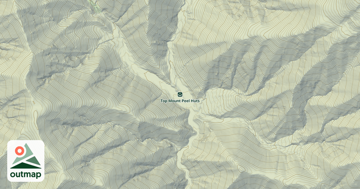 Map of Top Mount Peel Huts