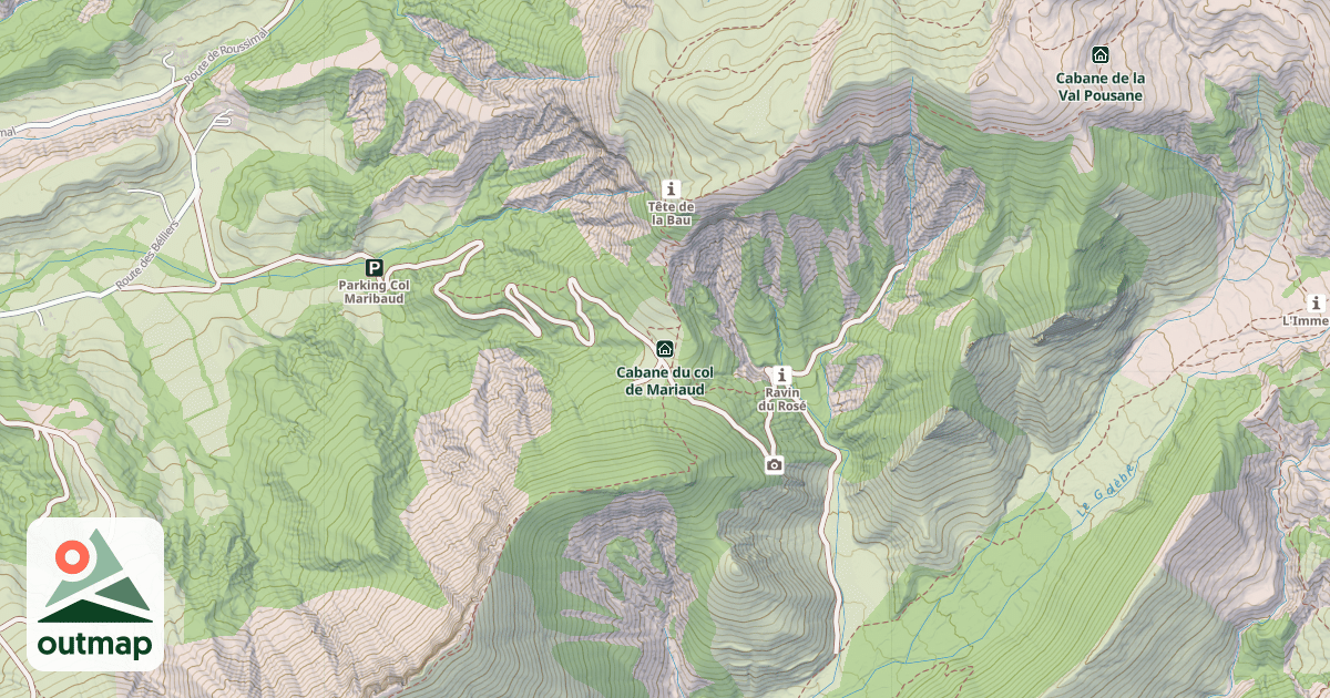 Map of Cabane du col de Mariaud