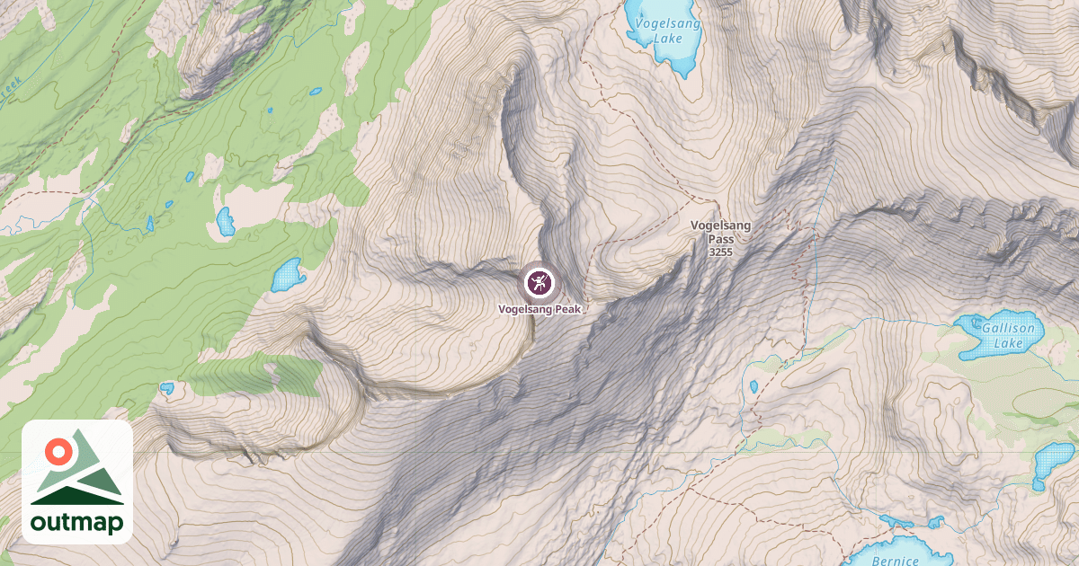 Map of Vogelsang Peak