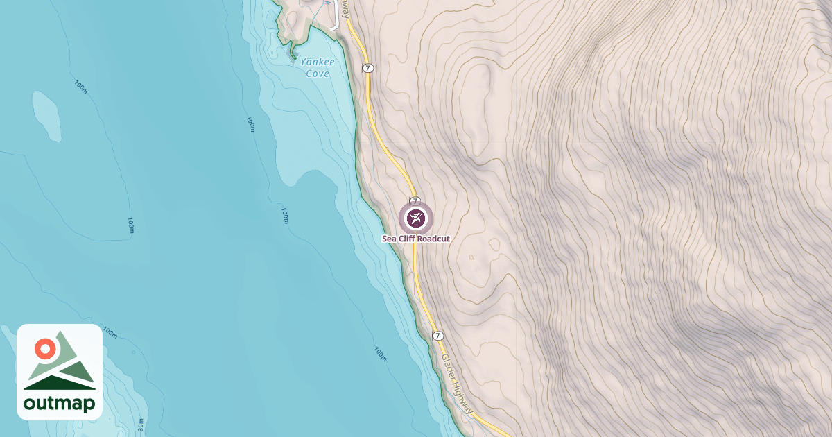 Map of Sea Cliff Roadcut