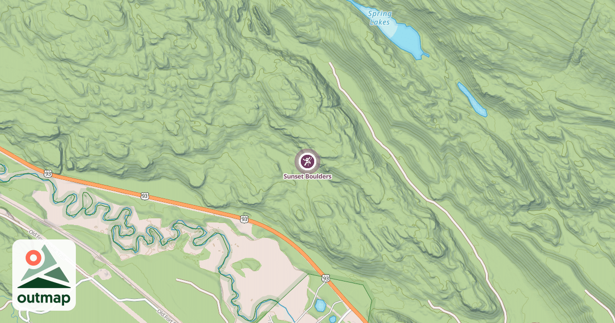 Map of Sunset Boulders