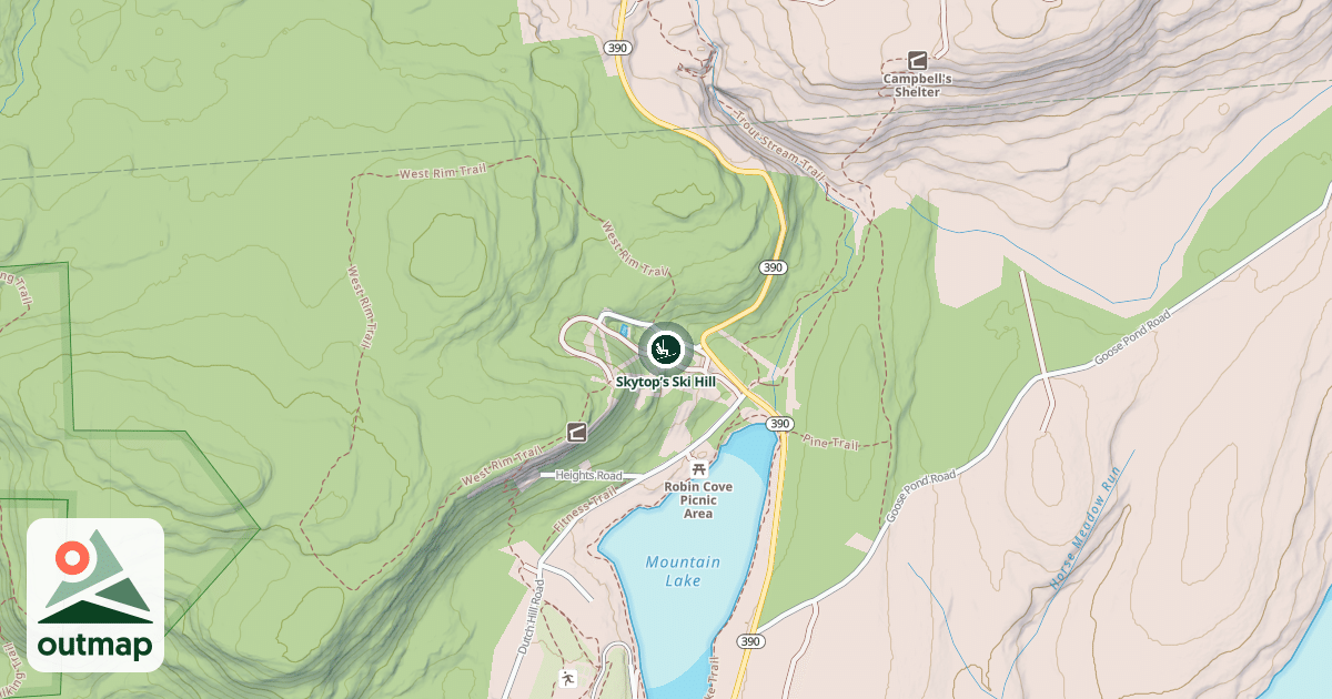 Map of Skytop’s Ski Hill
