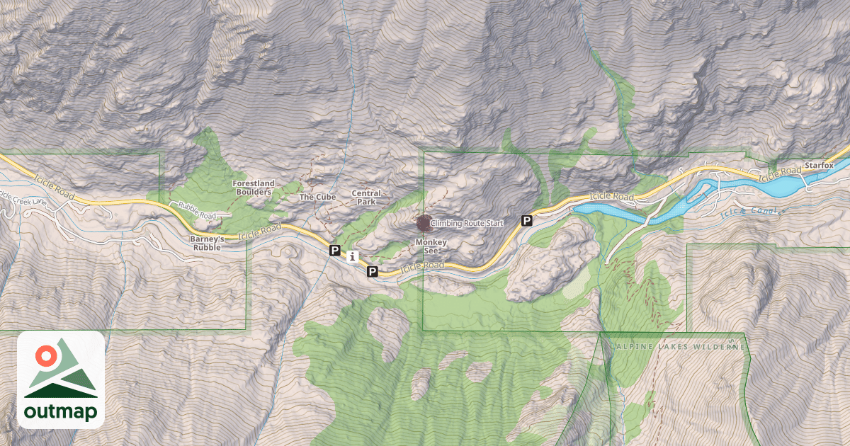Map of Climbing Route Start