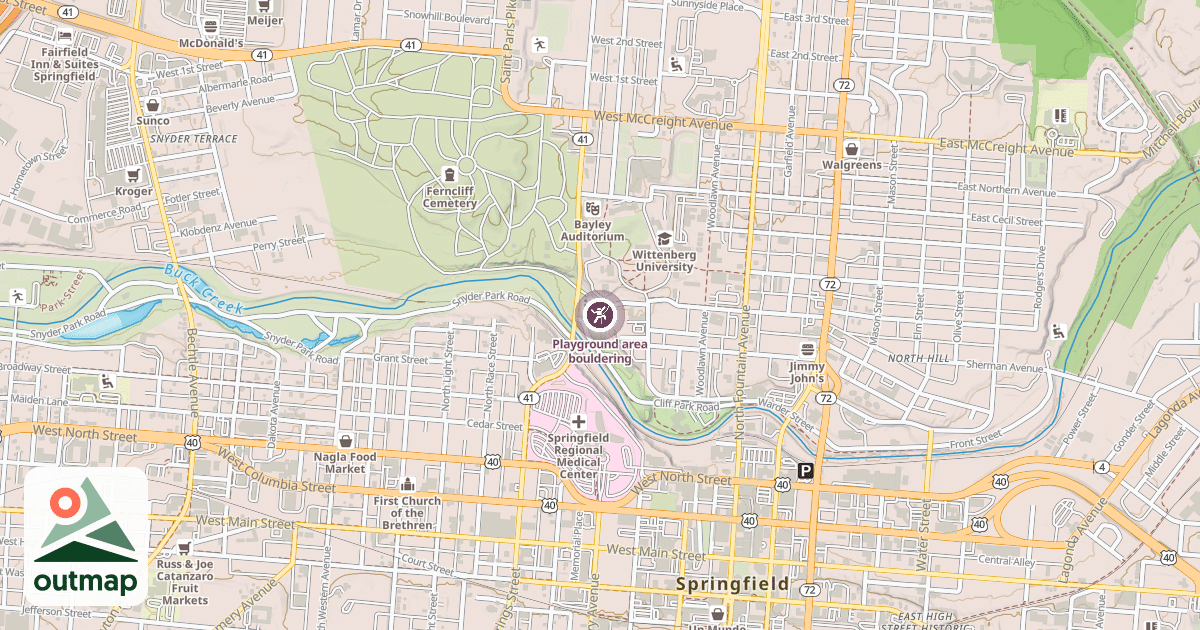 Map of Playground area bouldering