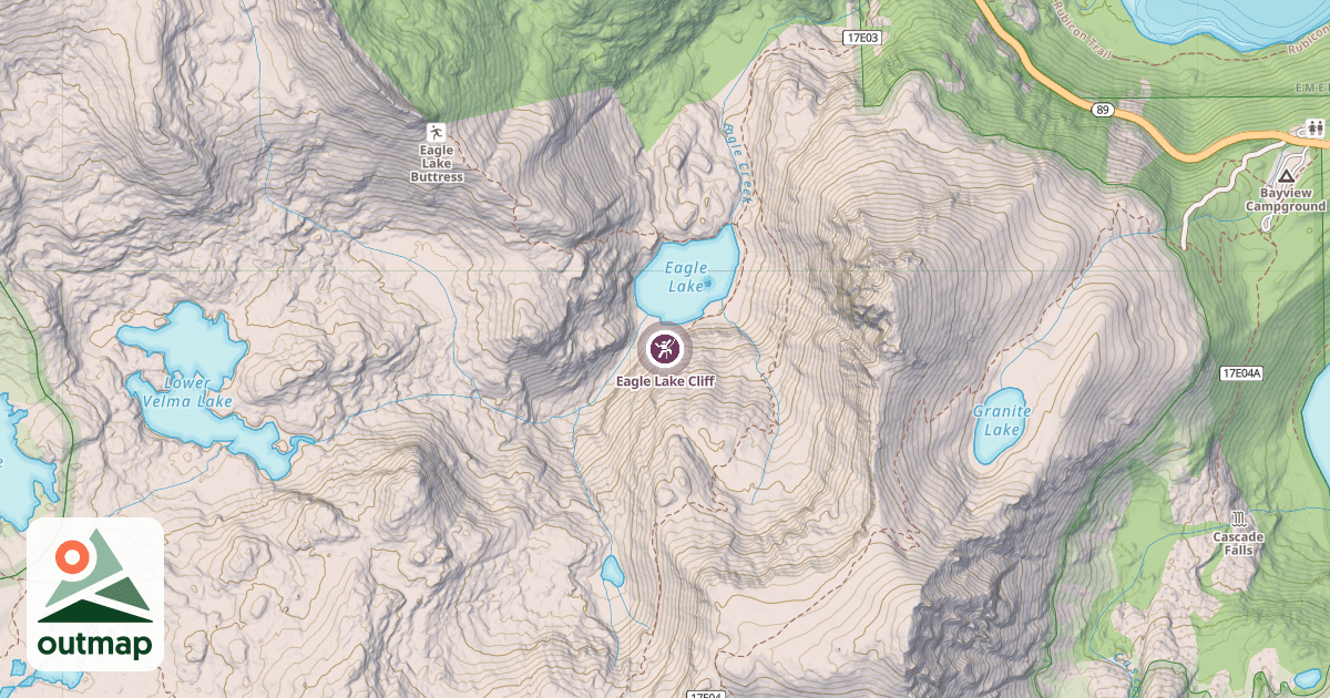Map of Eagle Lake Cliff