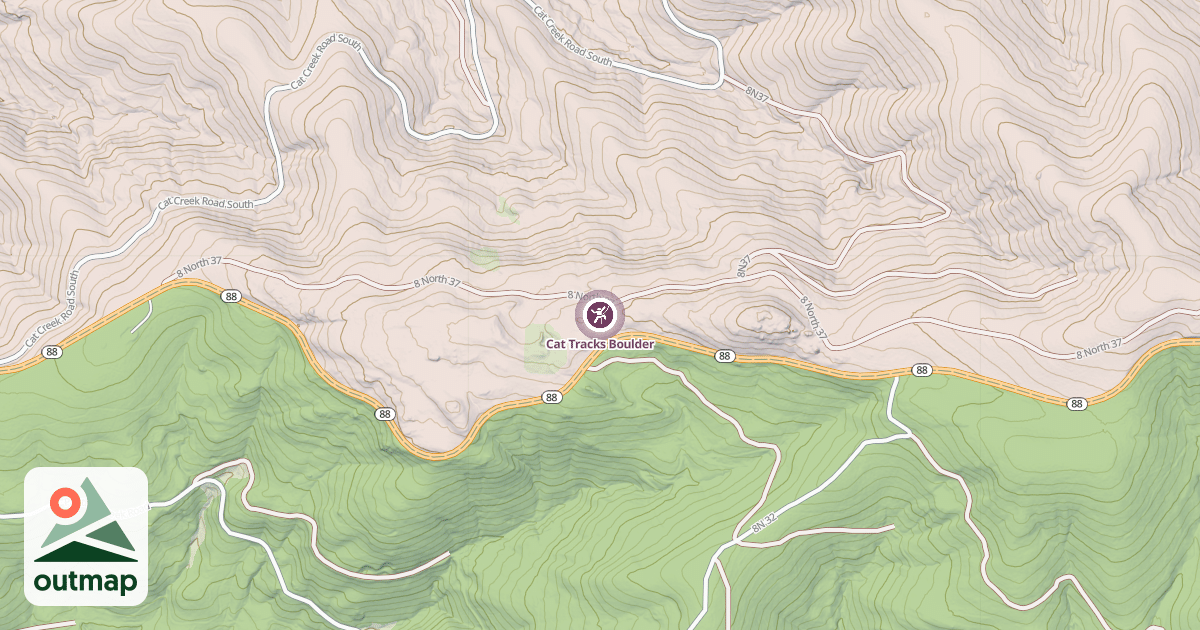 Map of Cat Tracks Boulder