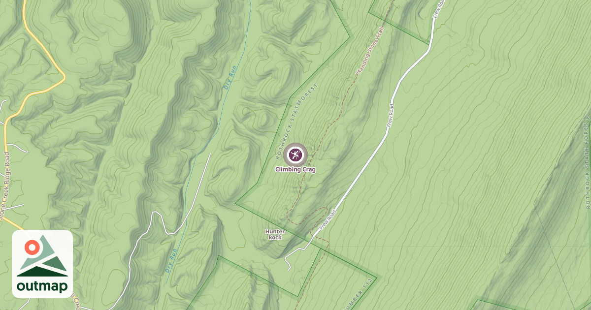 Map of Climbing Crag