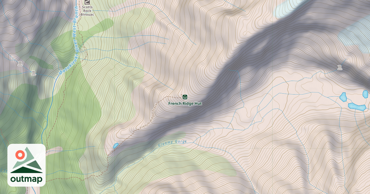 Map of French Ridge Hut