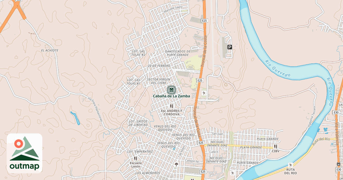 Map of Cabaña de La Zamba in Los Ríos