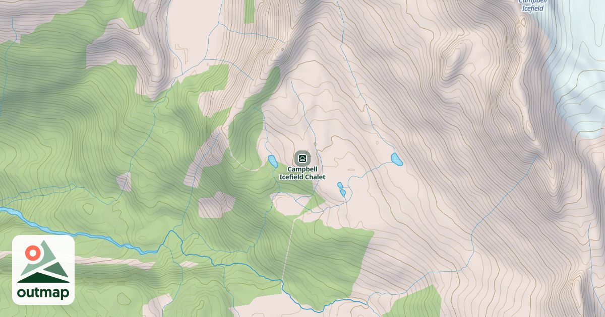 Map of Campbell Icefield Chalet