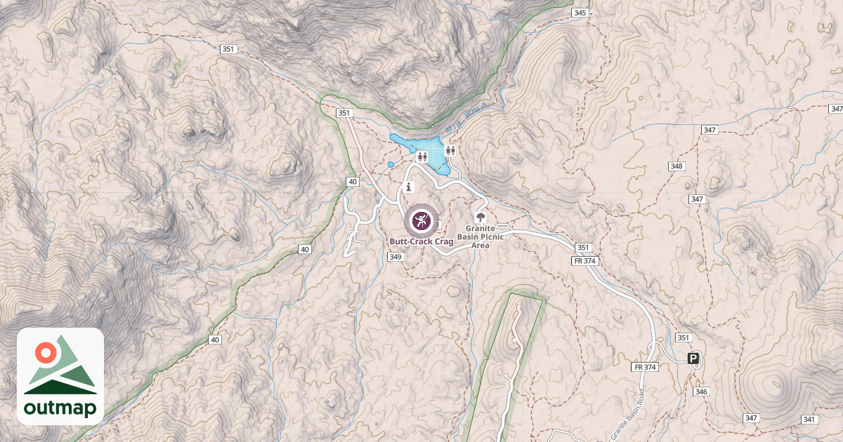 Map of Butt-Crack Crag