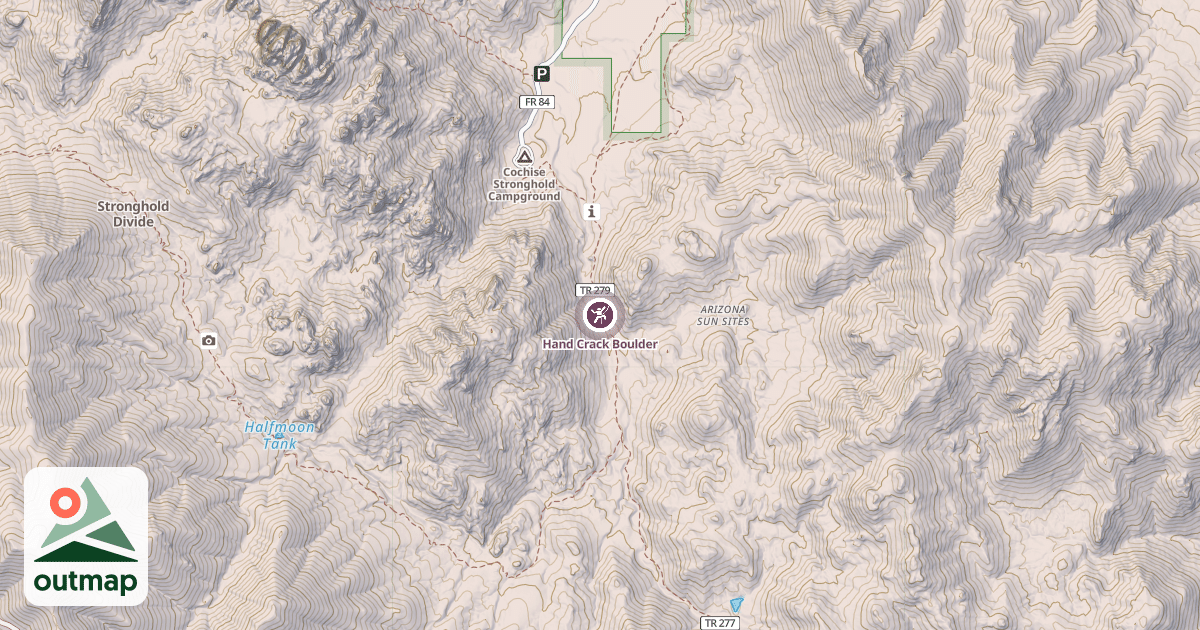 Map of Hand Crack Boulder