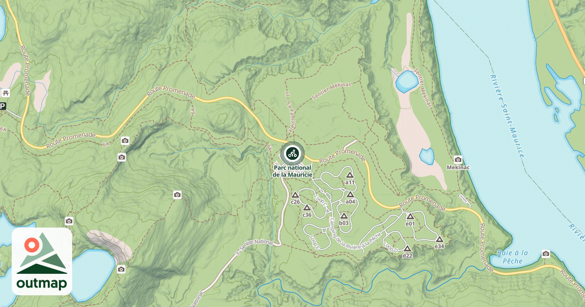 Map of Parc national de la Mauricie
