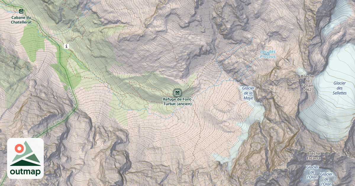 Map of Refuge de Font-Turbat (ancien)