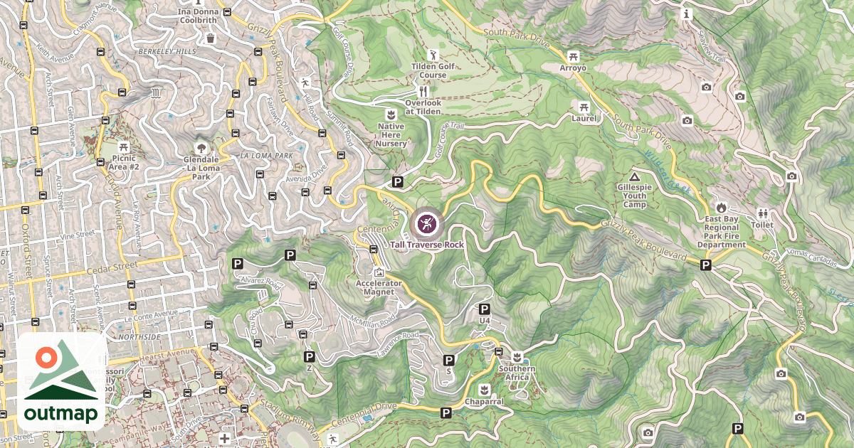 Map of Tall Traverse Rock