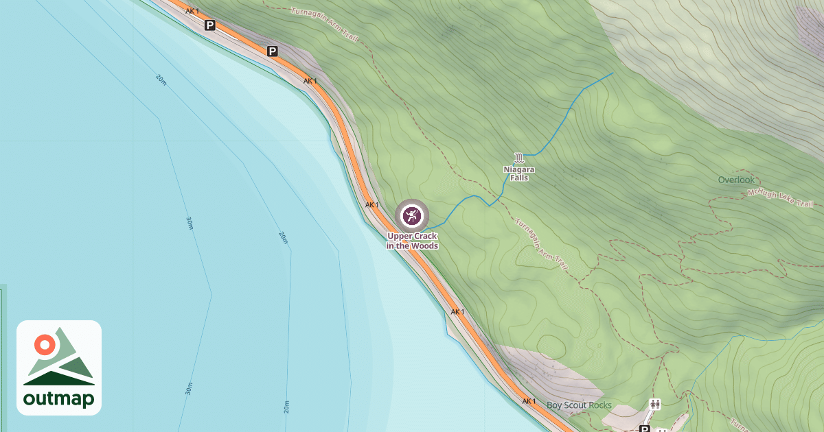 Map of Upper Crack in the Woods