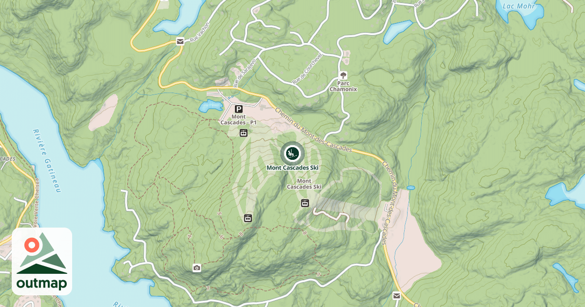 Map of Mont Cascades Ski