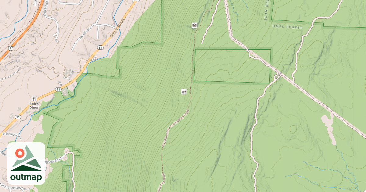 Map of Spruce Peak Shelter