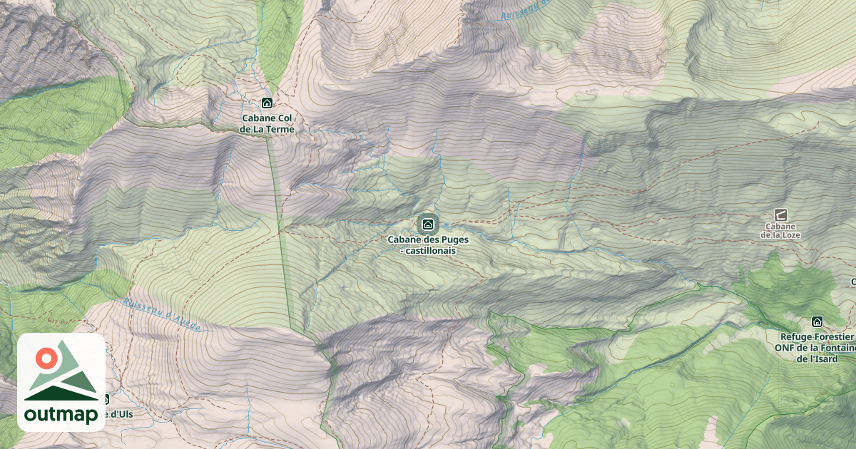 Map of Cabane des Puges - castillonais