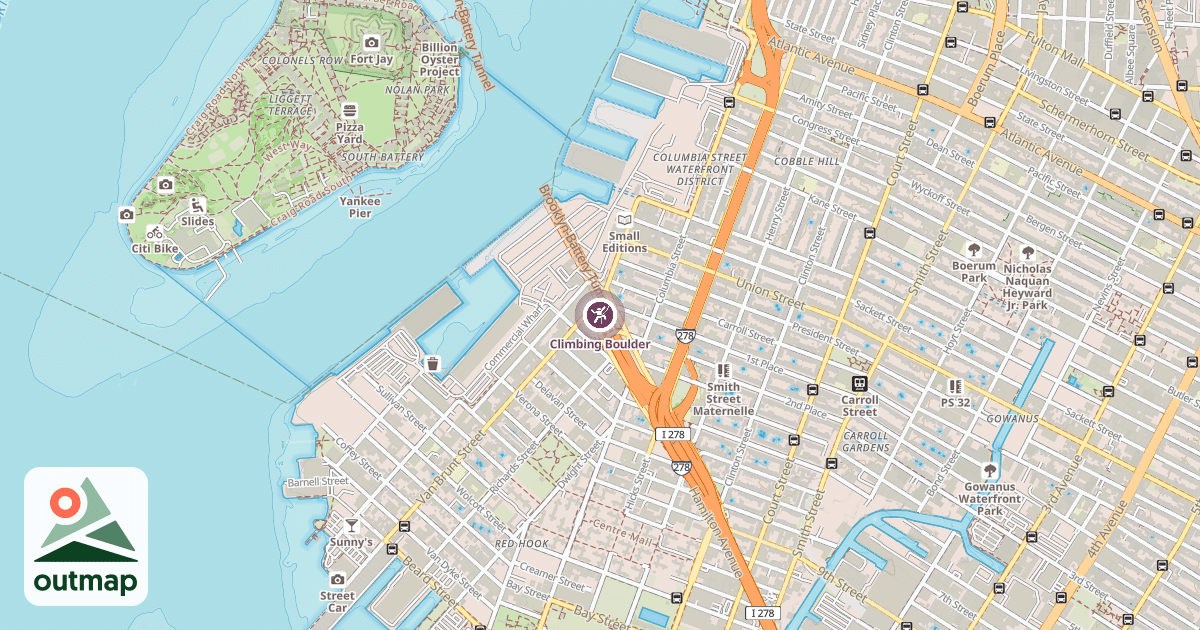 Map of Climbing Boulder