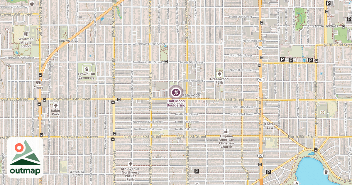 Map of Half Moon Bouldering