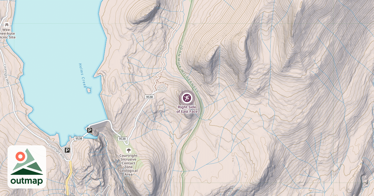 Map of Right Side of East Face