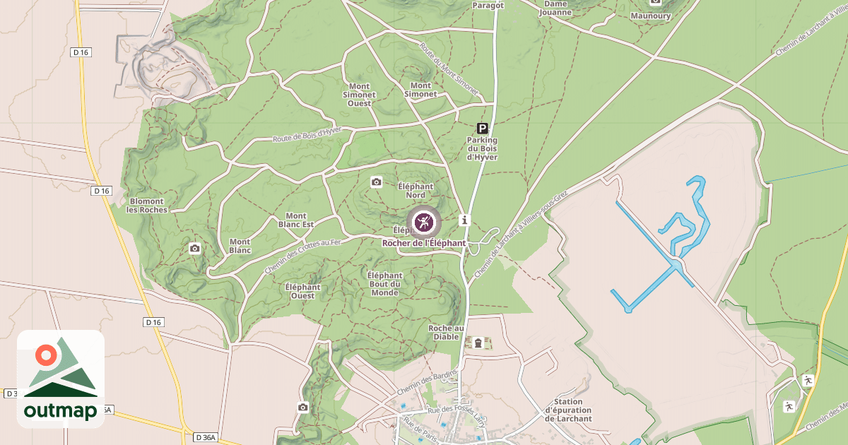 Map of Rocher de l'Éléphant